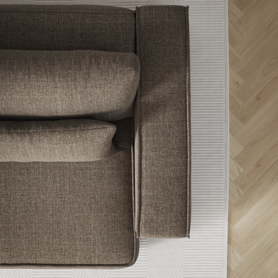 Ide - Bäddsoffa 3-sits med schäslong vänster - Brun