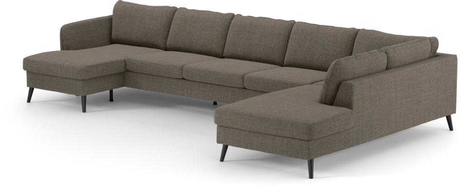 County - 4-sits soffa med schäslong vänster och divan höger - Brun