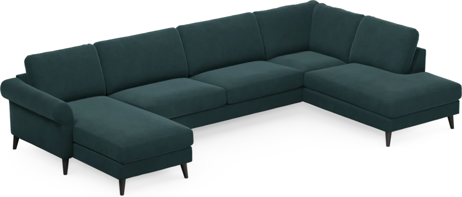 Bridge - 3-sits soffa med schäslong vänster och divan höger - Blå