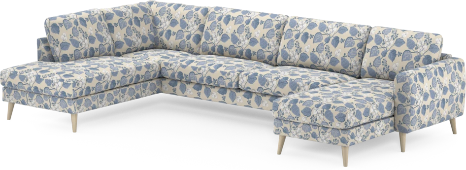 Bridge - 3-sits soffa med divan vänster och schäslong höger - Blå