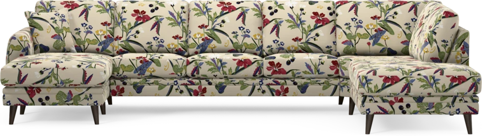 Eden - 3-sits soffa med schäslong vänster och divan höger - Flerfärgad