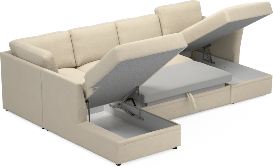Öland - Bäddsoffa med divan vänster och schäslong höger - Beige