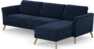 Bridge - 3-sits soffa med schäslong höger - Blå