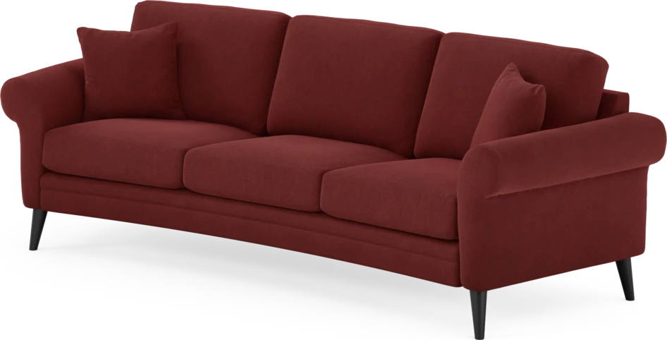 Eden - 3-sits soffa svängd - Röd