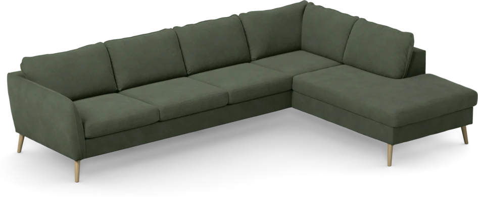 County - 3-sits soffa med divan höger - Grön