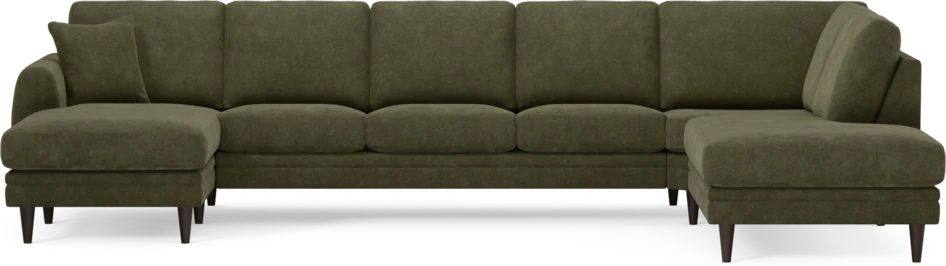 Eden - 3-sits soffa med schäslong vänster och divan höger - Grön