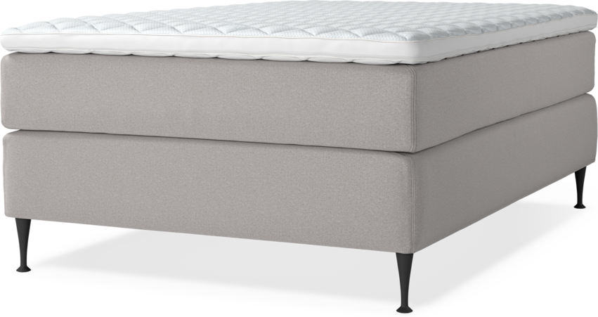 Delux Exclusive - Kontinentalsäng, enkelsäng 140 cm med bäddmadrass - Grå