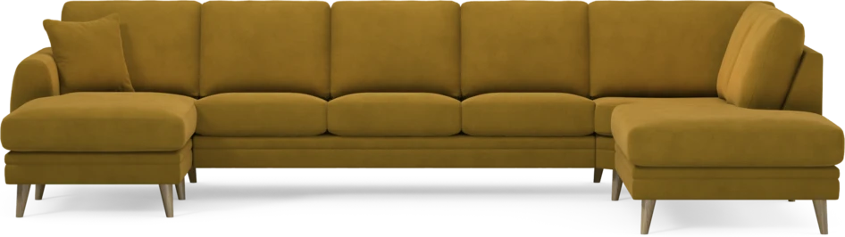 Eden - 3-sits soffa med schäslong vänster och divan höger - Gul