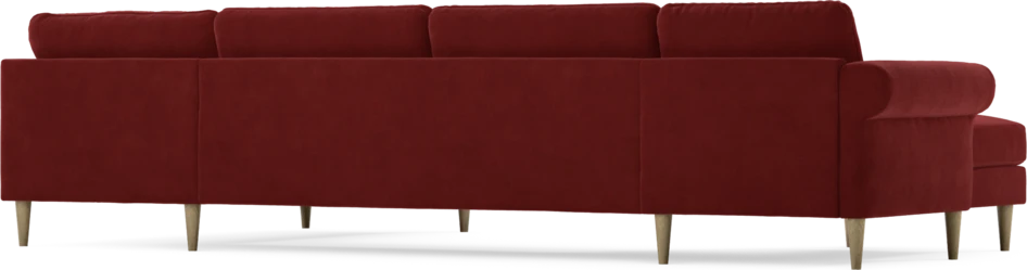Bridge - 3-sits soffa med schäslong vänster och divan höger - Röd