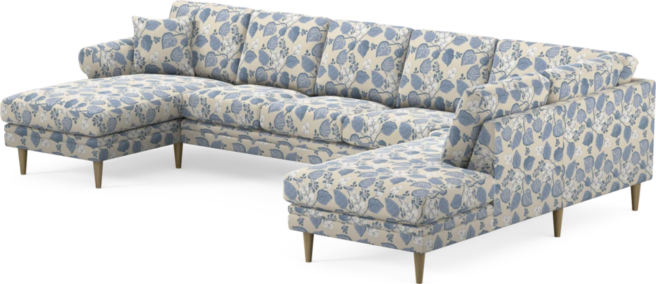 Eden - 3-sits soffa med schäslong vänster och divan höger - Flerfärgad