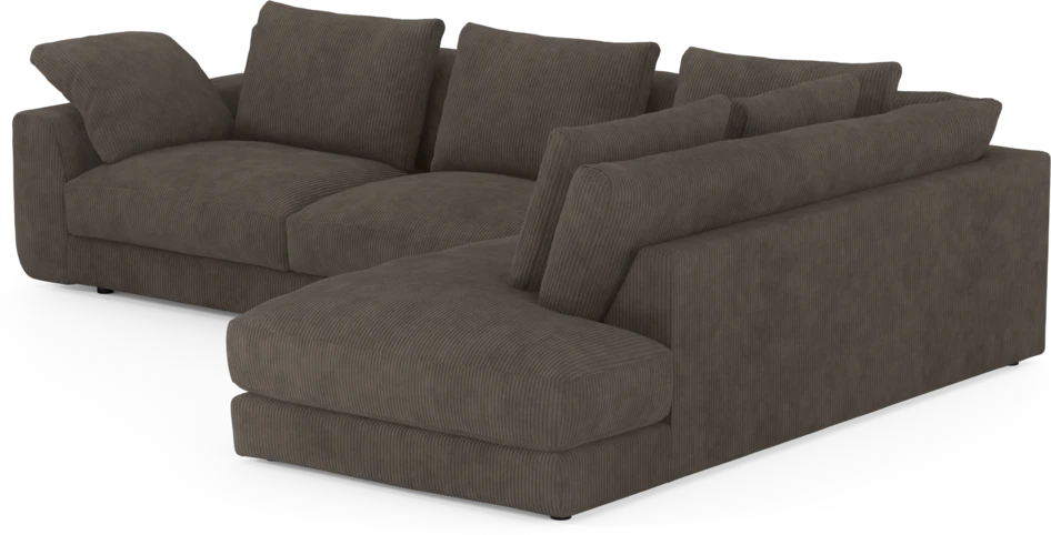 Amie - 3-sits med divan höger - Brun