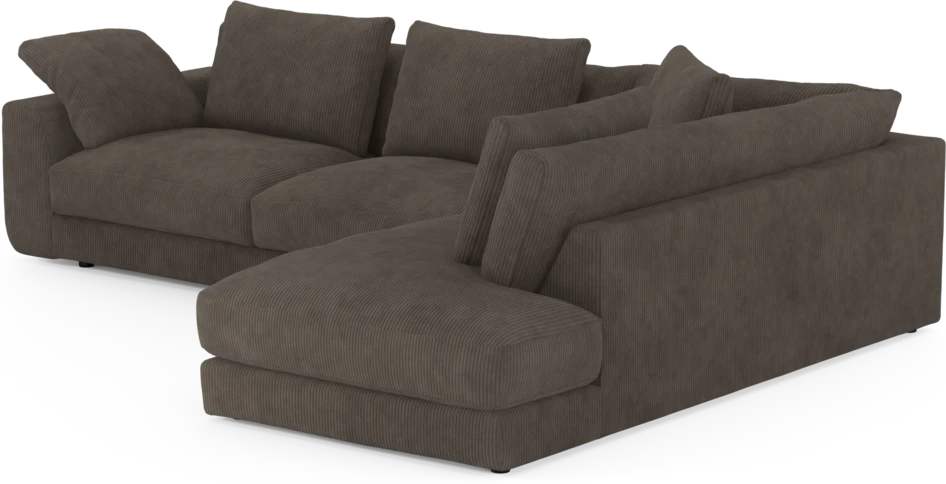 Amie - 3-sits med divan höger - Brun
