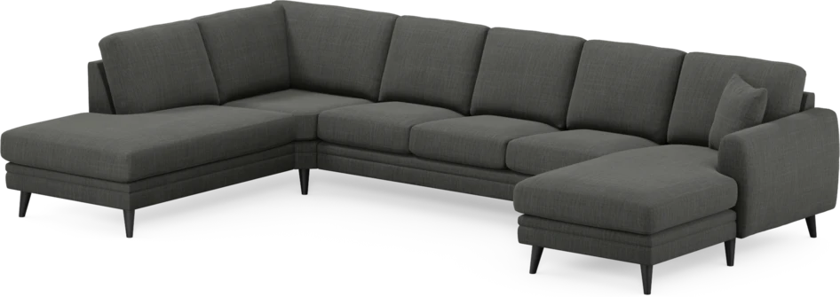 Eden - 3-sits soffa med divan vänster och schäslong höger - Grå
