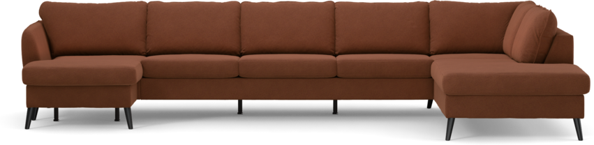 County - 4-sits soffa med schäslong vänster och divan höger - Orange