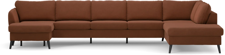County - 4-sits soffa med schäslong vänster och divan höger - Orange