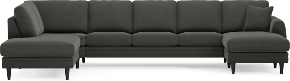 Eden - 3-sits soffa med divan vänster och schäslong höger - Grå