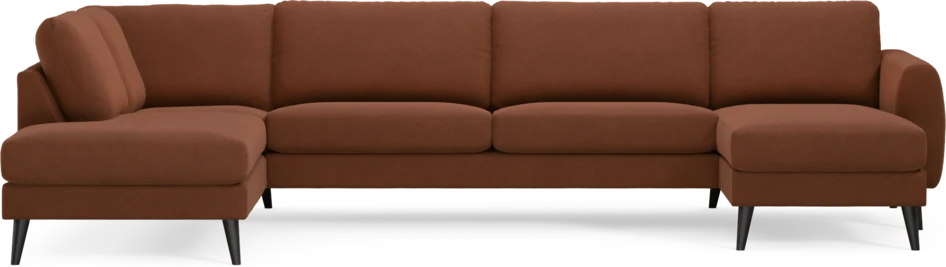 Bridge - 3-sits soffa med divan vänster och schäslong höger - Orange