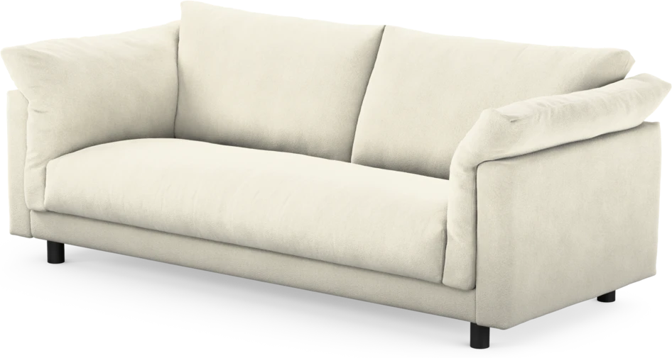 Cherrie - 2,5-sits soffa, hel dyna, fast klädsel - Vit