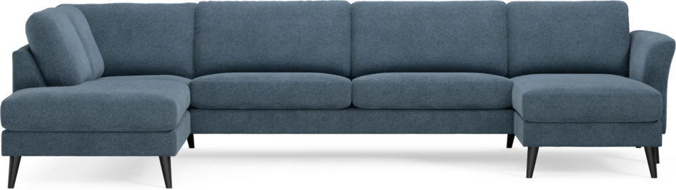 Bridge - 3-sits soffa med divan vänster och schäslong höger - Blå