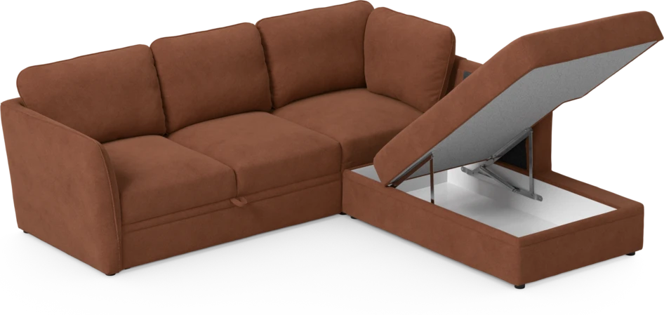 Öland - Bäddsoffa med divan höger - Orange