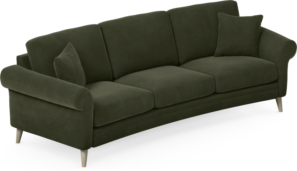 Eden - 3-sits soffa svängd - Grön