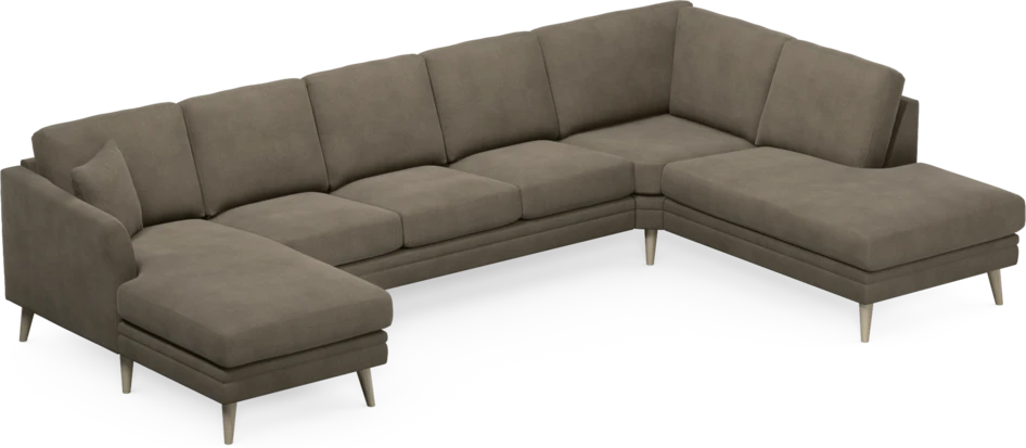 Eden - 3-sits soffa med schäslong vänster och divan höger - Beige