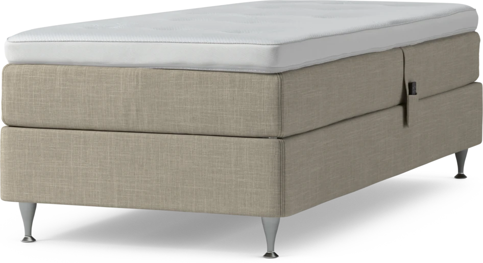 Delux Sense - Ställbar säng, enkelsäng med bäddmadrass och sängben - Beige