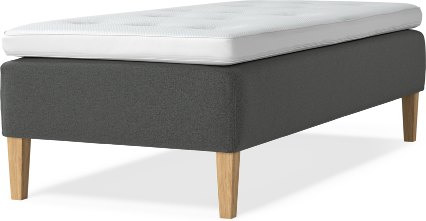 Delux Sense - Ramsäng, enkelsäng med bäddmadrass - Grå