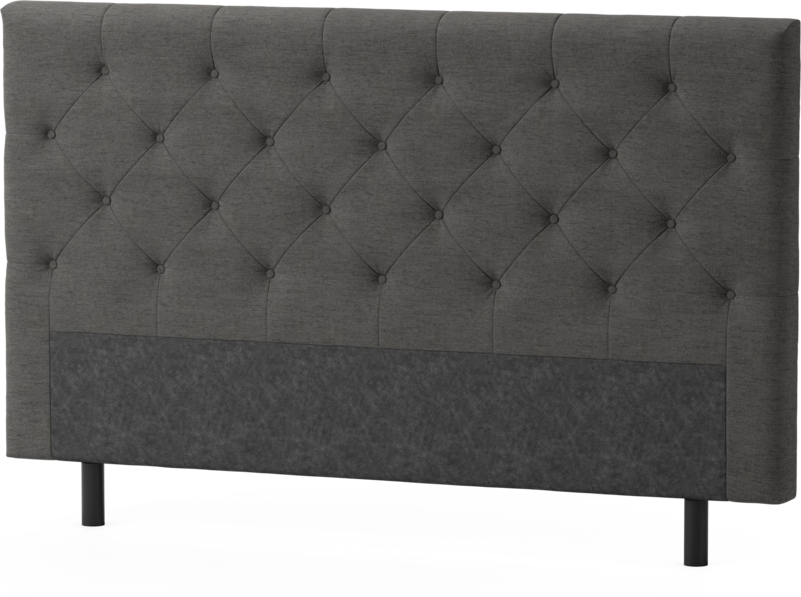 Delux Pikerad Låg - Sänggavel, 90-210 cm - Grå