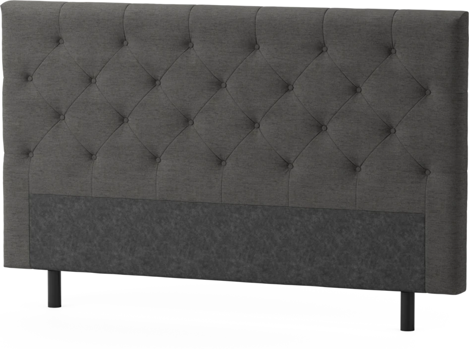 Delux Pikerad Låg - Sänggavel, 90-210 cm - Grå