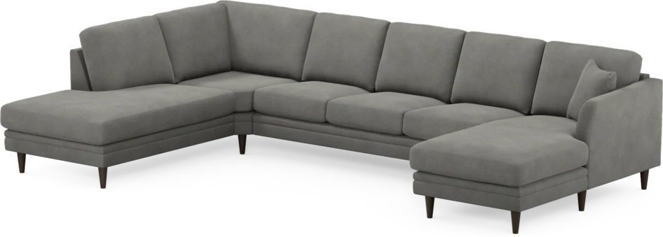 Eden - 3-sits soffa med divan vänster och schäslong höger - Grå