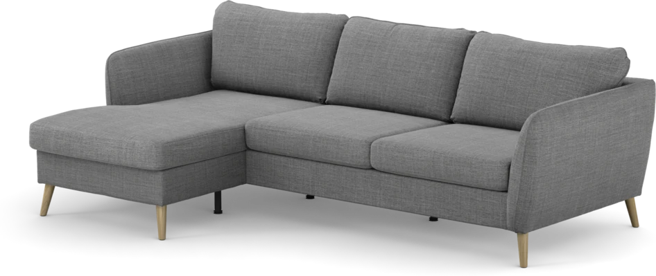 County - 3-sits soffa med flyttbar schäslong - Grå