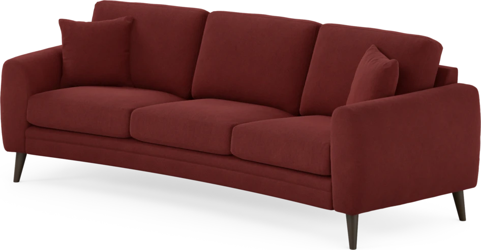 Eden - 3-sits soffa svängd - Röd