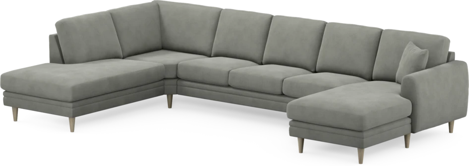 Eden - 3-sits soffa med divan vänster och schäslong höger - Grå
