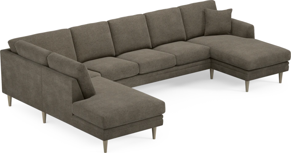 Eden - 3-sits soffa med divan vänster och schäslong höger - Brun