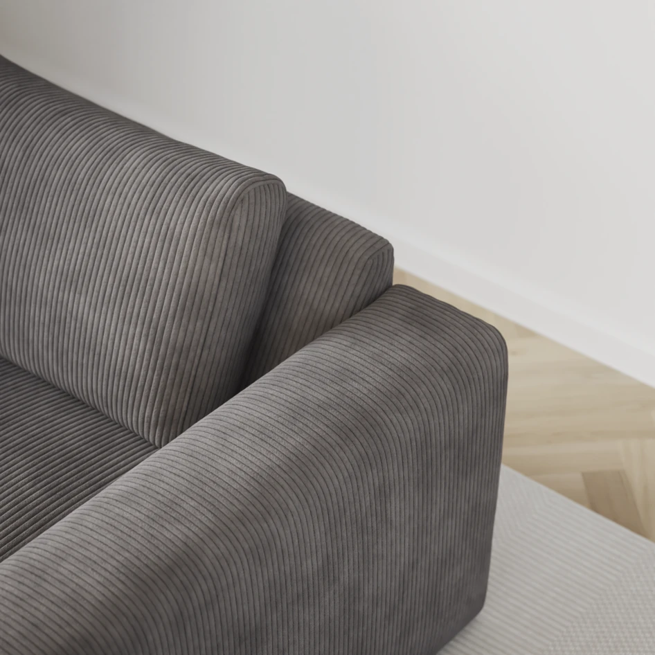 Free - 1,5-sits med armstöd höger - Grå