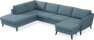 County - 3-sits soffa med divan vänster och schäslong höger - Blå