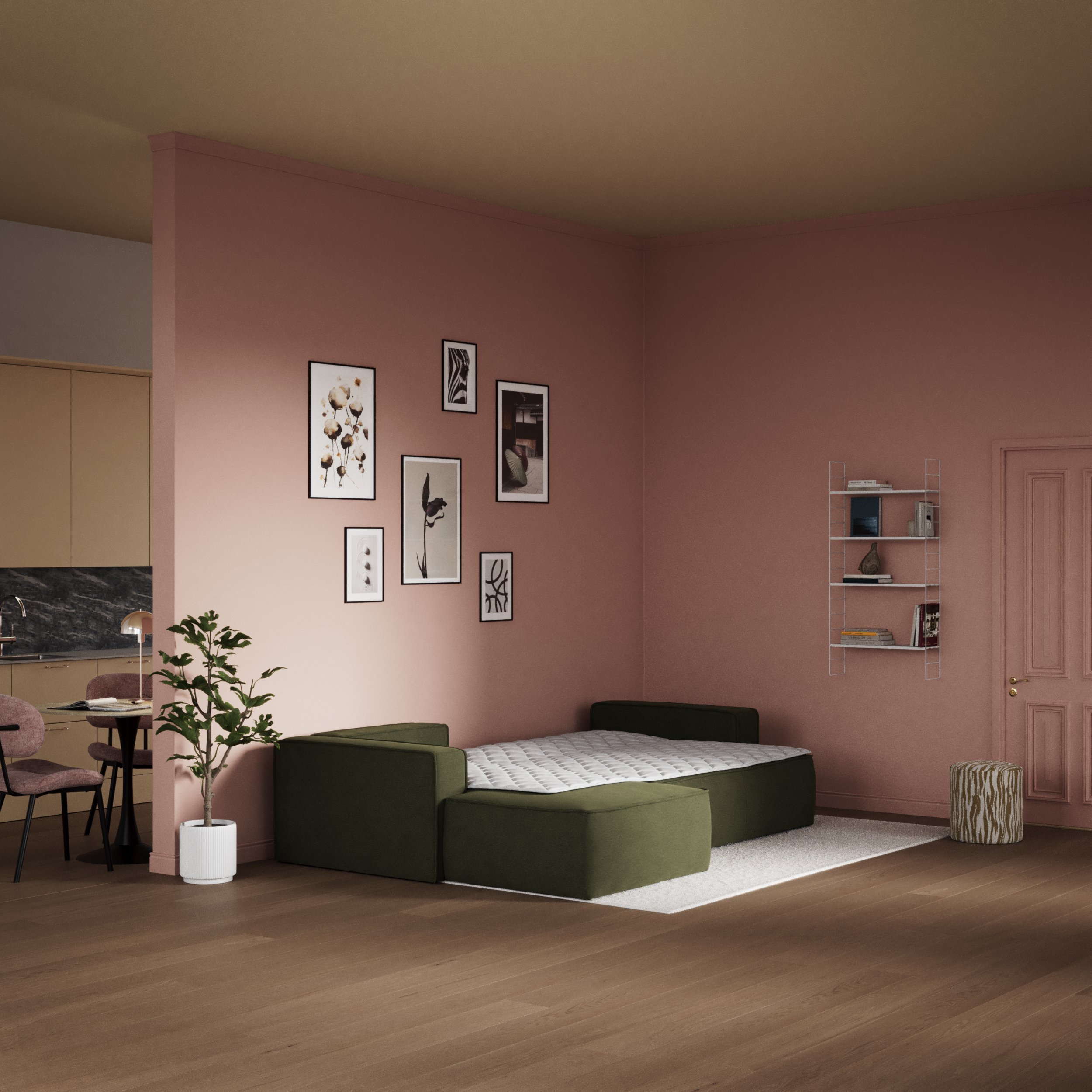 Ide - Bäddsoffa 3-sits med schäslong vänster - inspiration