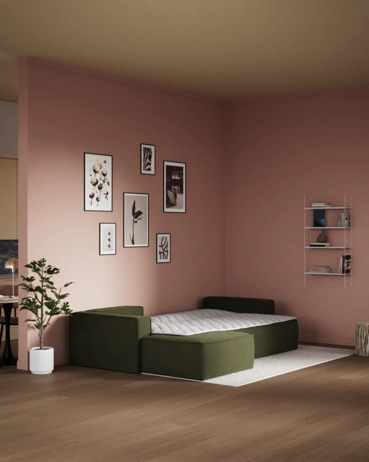 Ide - Bäddsoffa 3-sits med schäslong vänster - inspiration