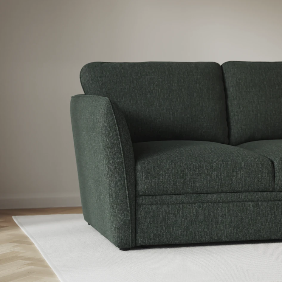 Öland - Bäddsoffa med schäslong vänster och divan höger - Grön