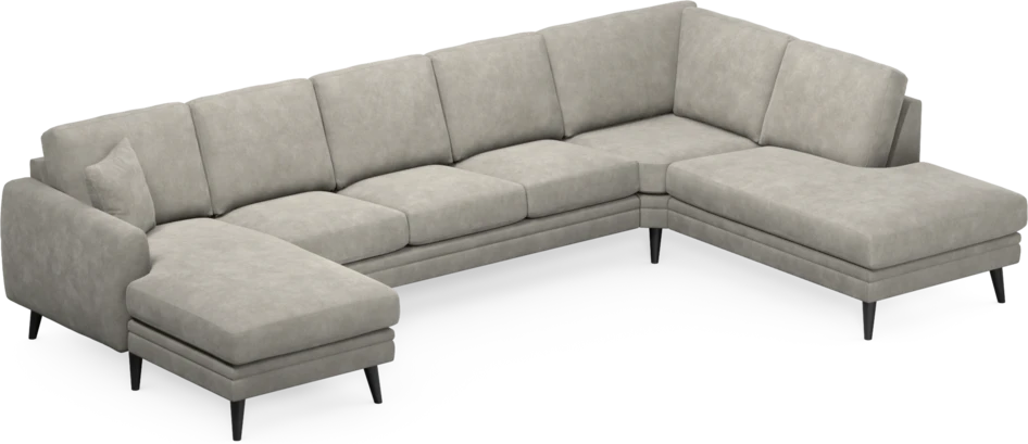 Eden - 3-sits soffa med schäslong vänster och divan höger - Grå