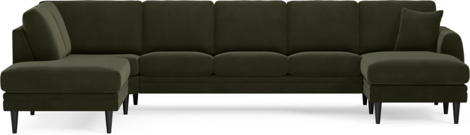 Eden - 3-sits soffa med divan vänster och schäslong höger - Grön