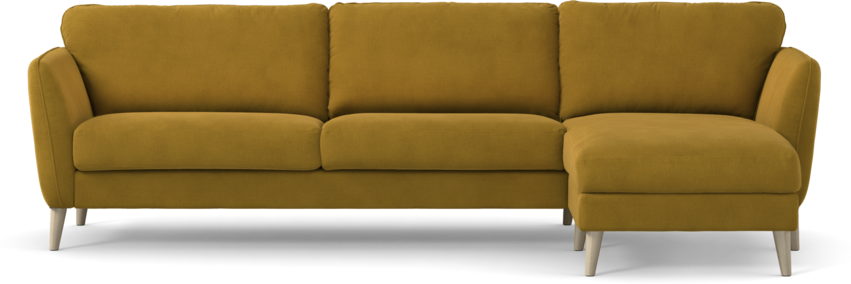 Bridge - 3-sits soffa med schäslong höger - Gul