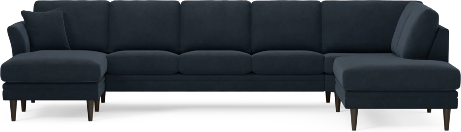 Eden - 3-sits soffa med schäslong vänster och divan höger - Blå