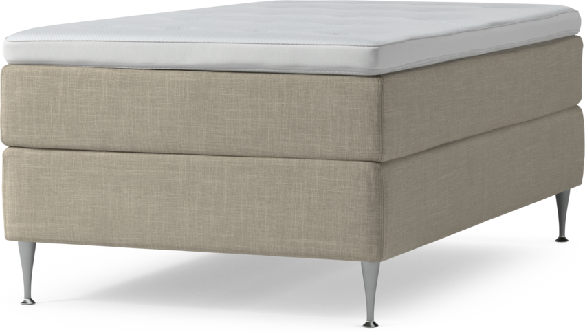 Delux Exclusive - Kontinentalsäng, enkelsäng 120 cm med bäddmadrass och sängben - Beige