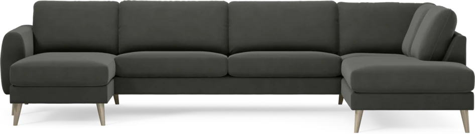 Bridge - 3-sits soffa med schäslong vänster och divan höger - Grå