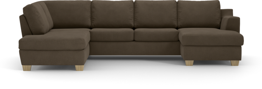 Friday - 3-sits soffa med divan vänster och schäslong höger - Brun