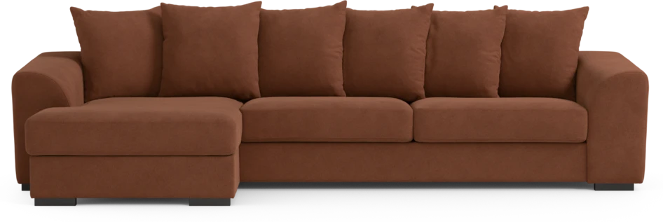 Town - 3-sits soffa med schäslong vänster - Orange