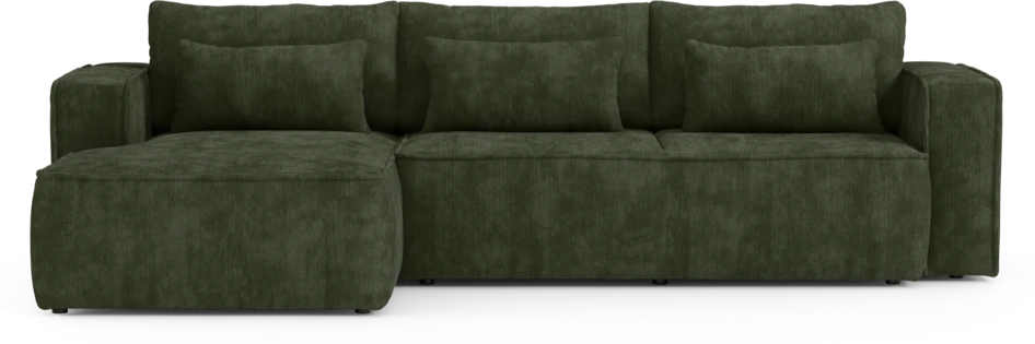 Ide - Bäddsoffa 3-sits med schäslong vänster - Grön