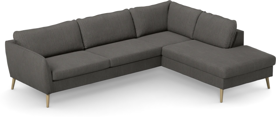 County - 2,5-sits soffa med divan höger - Brun